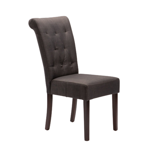 Chesterfield Fabric Dining Chair - Dark Grey