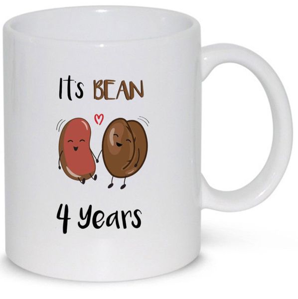 It's Bean 4 Years Boyfriend Girlfriend 4th Year Anniversary Gift Mug