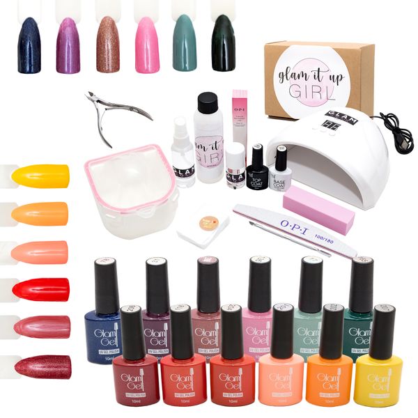 High Quality UV Glam Gel Starter &amp; Soak-Off Bowl 25 Pc Kit -Pink Lamp