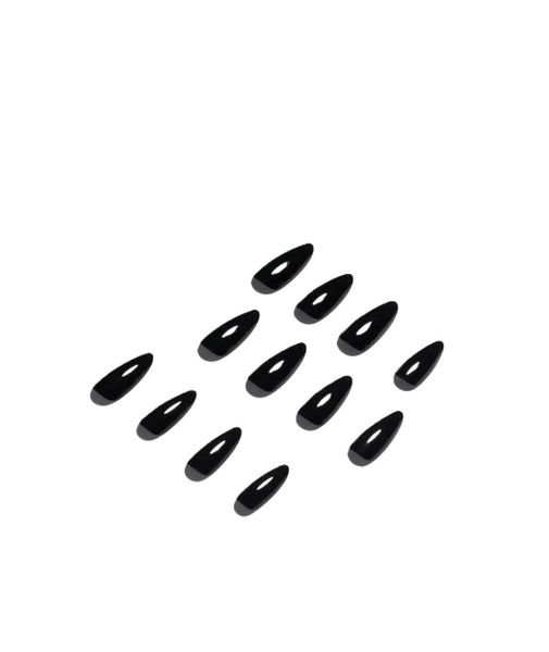 24 Piece Black Glossy Press On Nails