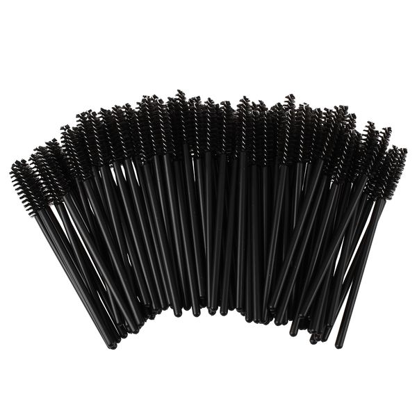 100 Pcs Disposable Eyelash Black Mascara Wand Applicator Brush