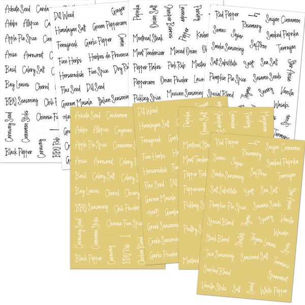276 PCS Transparent Waterproof Spice And Herbs Label Stickers