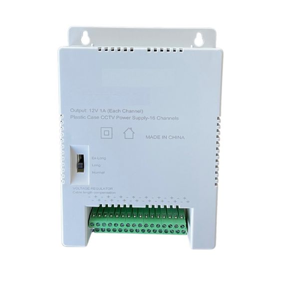 16 Channels 5amp Wall Mounted CCTV Power Supply With Plastic Case