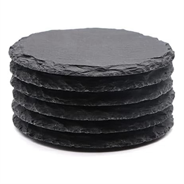 6Pcs Round Drink Coasters 4Inch Rock Stone Coasters Bulk Coasters