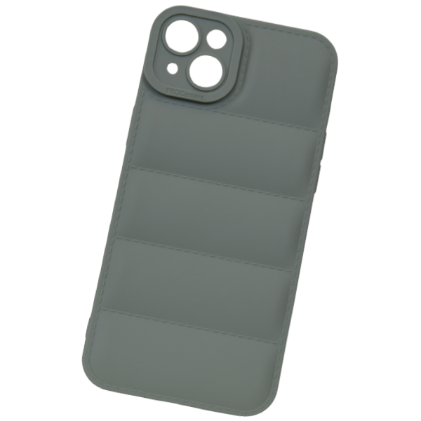 Puffer Design Phone Case For iPhone 14 - Black