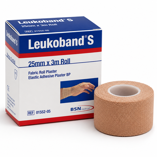 Leukoband S Elastic Adhesive Bandage Roll 25mm x 3m