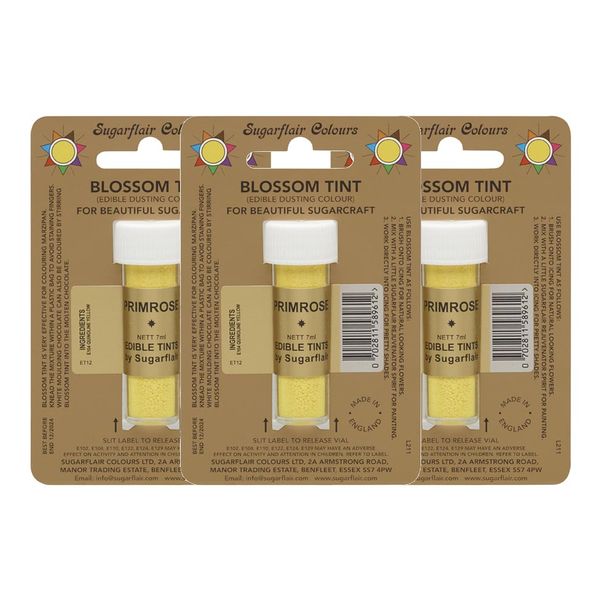 Sugarflair Primrose Edible Blossom Tints Food Colouring Dust Powder - 3 Piece