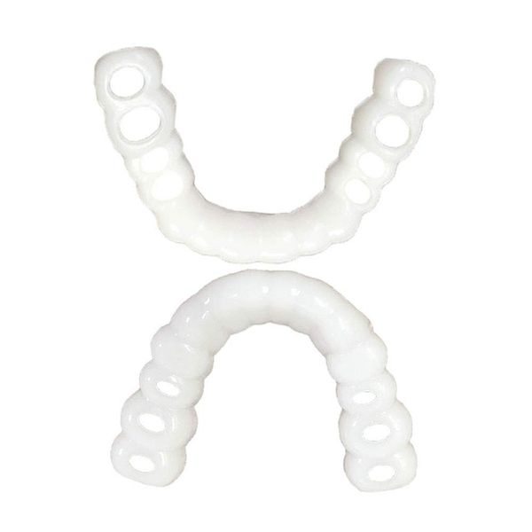 Upper &amp; Lower Teeth Veneers - Simulation Braces Snap On Smile Tooth Cover