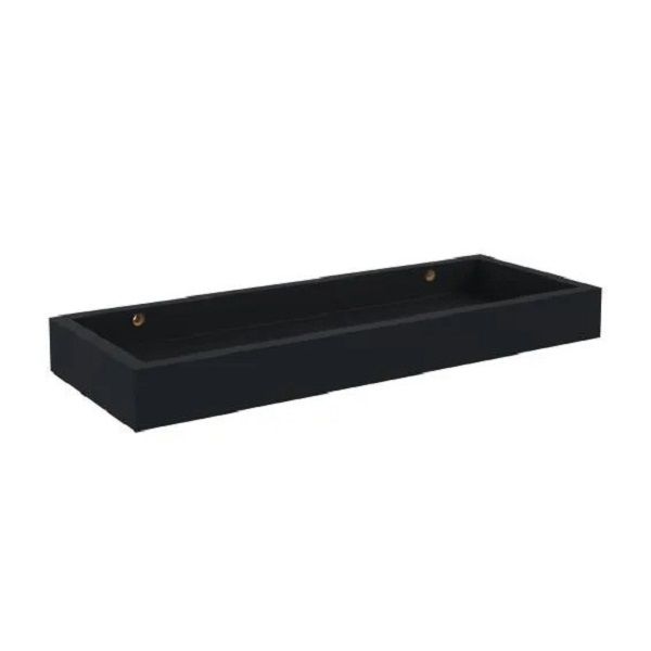 Berk Floating Edged Shelf - Black - D40xW15cm