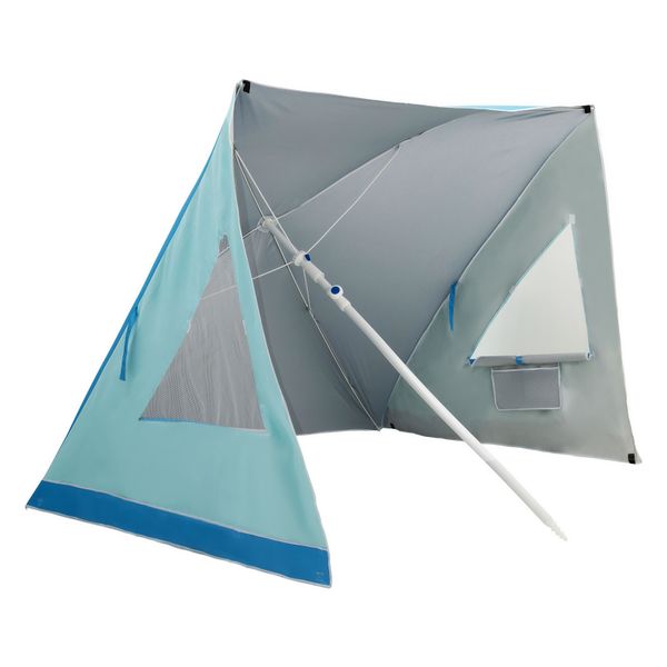 2-in-1 Portable Beach Tent &amp; Umbrella Sun with Carry Bag - SunnyFeel