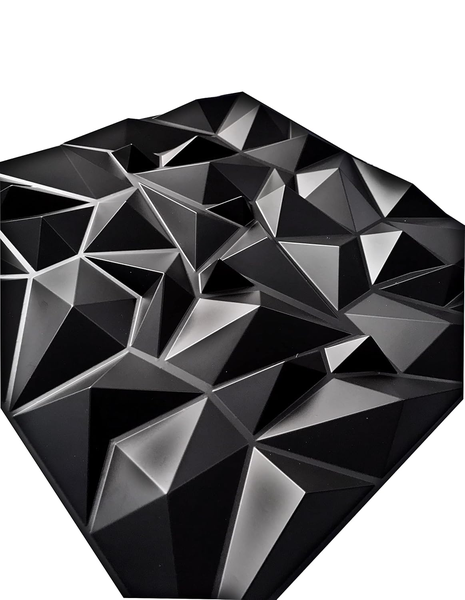 Black 3D Mirror-Look PVC Wall Panels - Modern Décor for Walls &amp; Ceilings