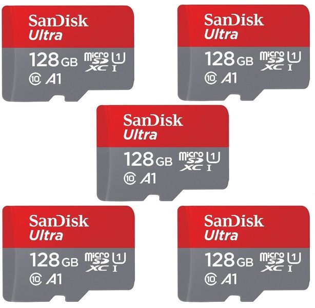 SanDisk 128GB 120MB/s UHS-I SDXC C10 Micro-SD Card (Pack of 5)