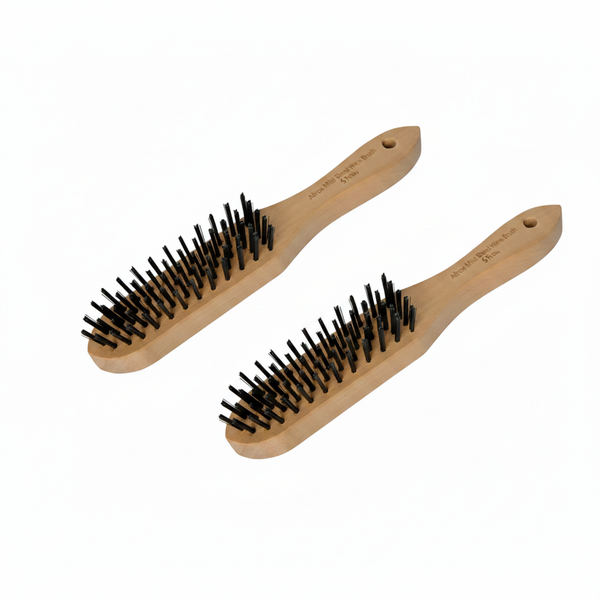 Afrox 5 Row Mild Steel Wire Brush for Heavy-Duty Cleaning - 2 Pack