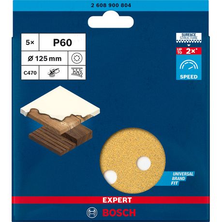 Best Wood+Paint random orbital sanders, 125 mm, 60, 8 holes, 5 pc Image