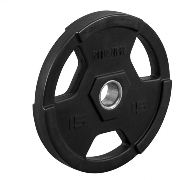 GORILLA SPORTS SA - Pro Olympic Vinyl Tri Grip Weight Plate 15KG