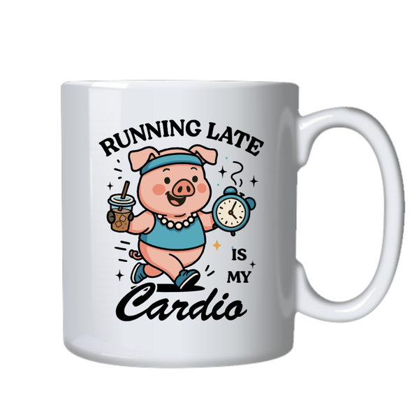Running Late CardioFunny Novelty Mug Birthday Christmas Gift 402