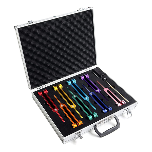 Chakra Tuning Fork Set for Healing Sound Therapy Compatible with None
