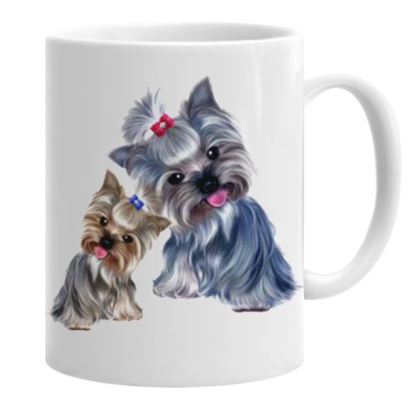 PepperSt - Novelty Printed Mug 330ml - Two Cute Yorkies