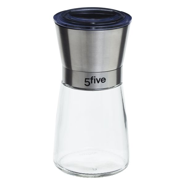5 Five Simply Smart Glass &amp; Stainless Steel Mill Dispenser 13.5cm