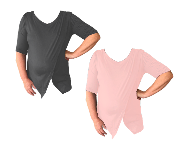 Short Sleeve-2 Pack-Grey&amp;Pink image