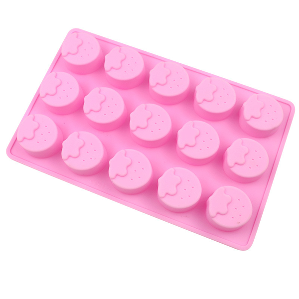 15 Piece Pink Strawberry Silicone Chocolate And Ice Cube Molds