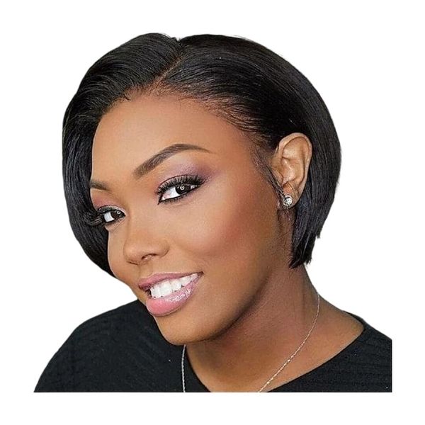 Straight Pixie Cut Short Bob Brazilian Human Hair 13x4 Frontal Wig