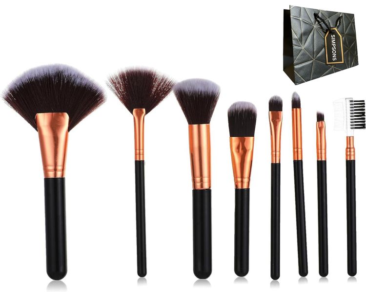 Set of 8 High Quality Beauty Makeup Brushes &amp; Simpsons Bag