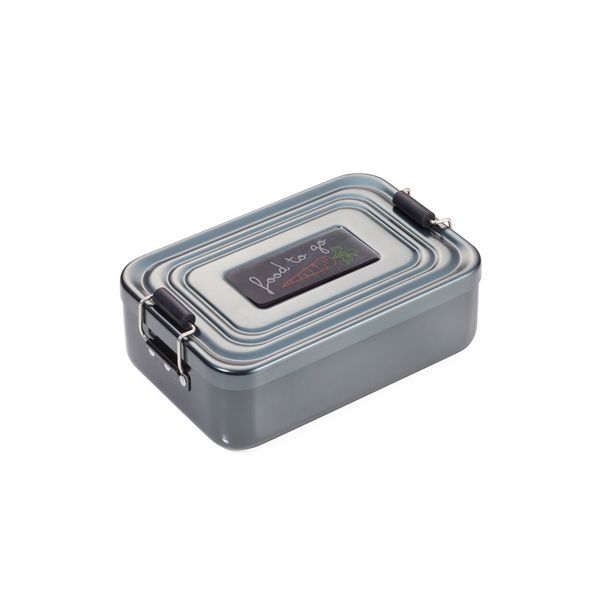 TROIKA Lunchbox with Clip-Lock and Food To Go Motif – Aluminium