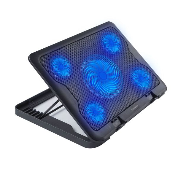 Tuff-Luv Laptop Cooling Stand with FANS! - Fits Laptops 12-17" - Integrated 5 Cooling Fans (Fans COOL DOWN the Laptop) - Black (Includes Height