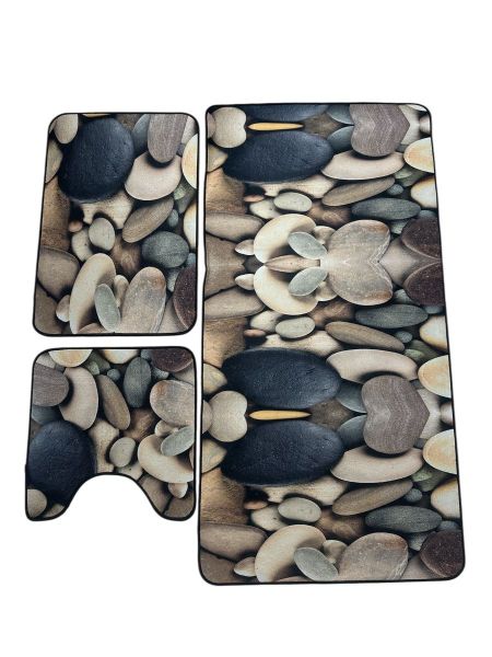 3-Piece Set Bathroom Non-Slip Pedestal Rug