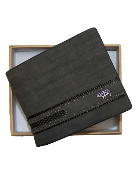 Fino DPU-506 Faux Leather Washed Designed Card Wallet with Box
