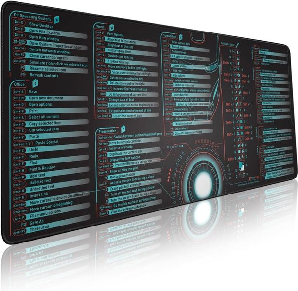 Gaming Office Mouse Pad Anti-Slip Base Extended Mouse Mat - Shortcut Keys 2