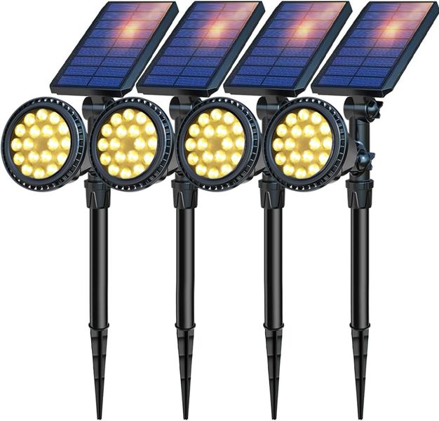 4PCS Solar Outdoor Light, 600LM Waterproof, 18 LED Automatic On/Off