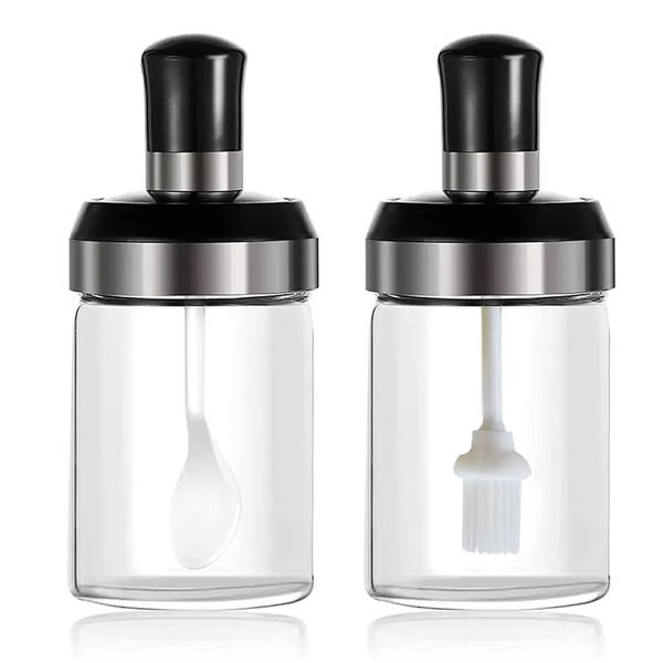 Kitchen High Borosilicate Oil Bottle and Salt Bottle - Combo