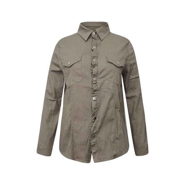 Women's Denim Jacket Coat Single Buses Snap Coat Long Sleeves Shirt