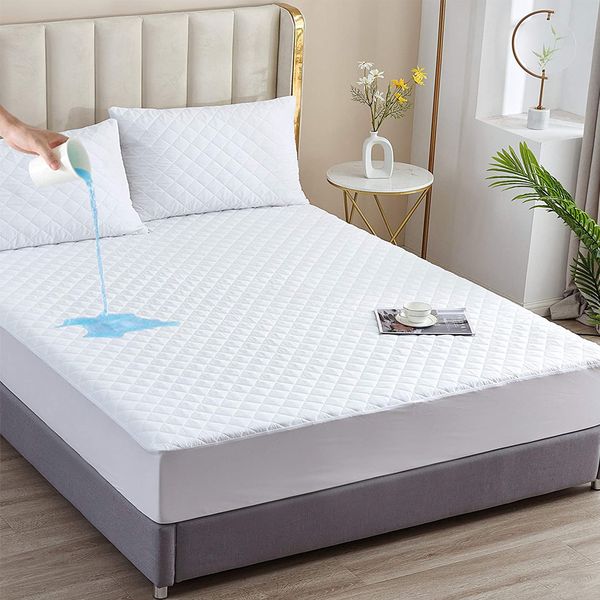 Dream Home - Quilted Fitted Waterproof Mattress Protector Cover - King