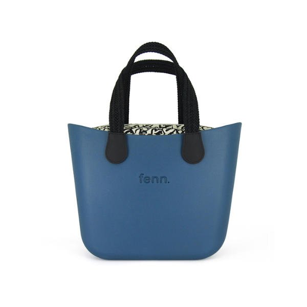 Fenn Original Collection Blue with beige inner, silver zip and rope handle