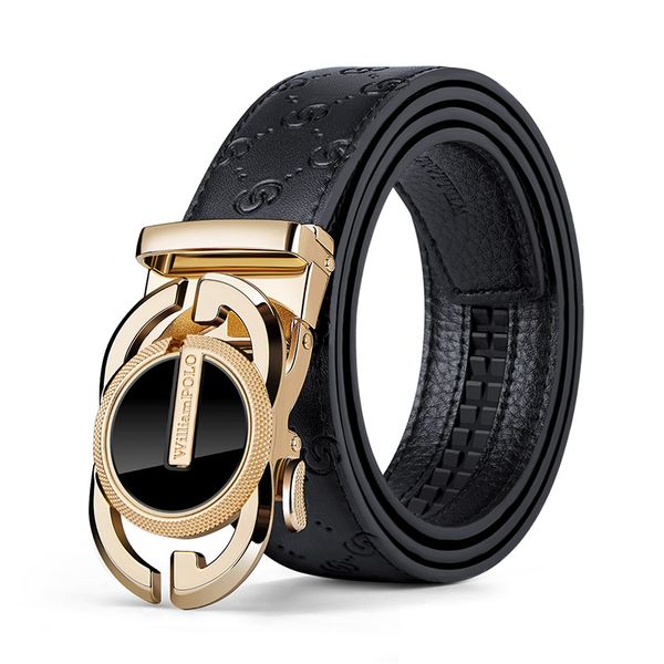 WilliamPOLO Men's Smart Design Automatic- Buckle Genuine Leather Belt