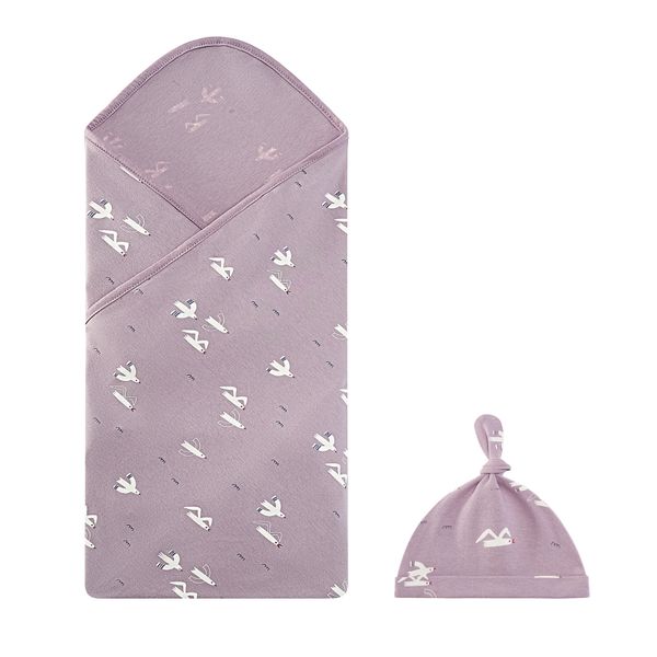 Baby Swaddle Blanket 0-3 Months -Purple Seagull