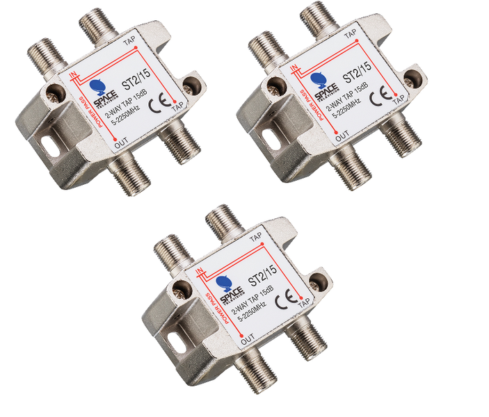 Space TV Satellite IF Tap - 2 Way - 15db (5 – 2250MHz) - 3 Pack