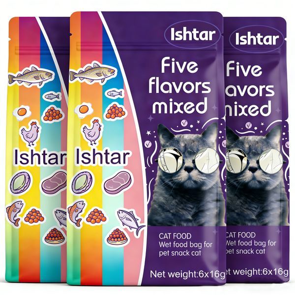 3 Packs 18 Pieces Lickable Cat Treats for Cats and Kittens - Mixed Flavors