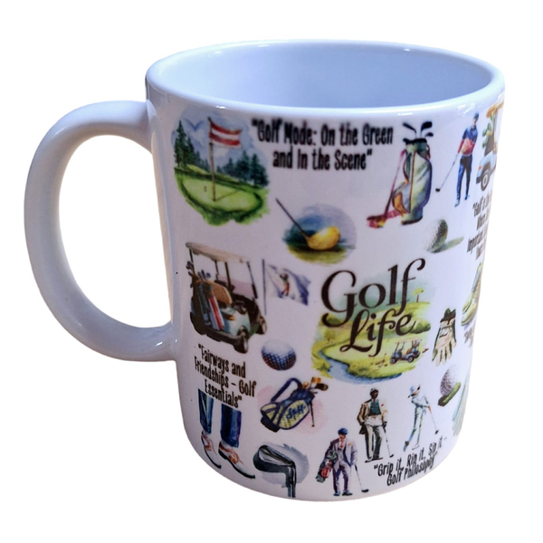 Ceramic Coffee or Tea Mug with Funny Golf Images