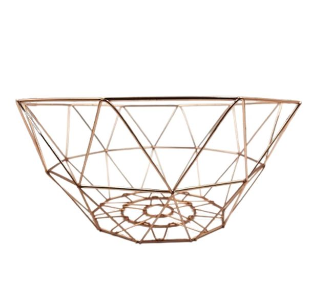 Creative Rose Gold Fruit Wire Basket Bowl