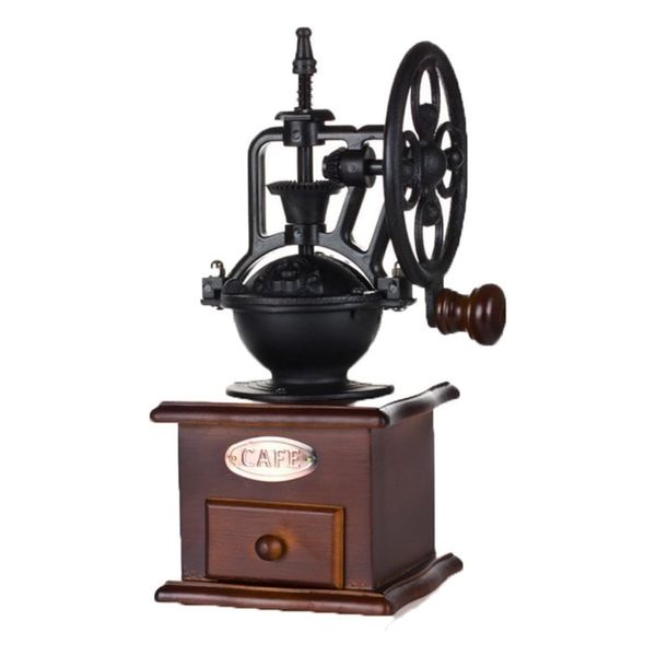 One Cup Vintage Manual Coffee Bean Grinder Machine - Black