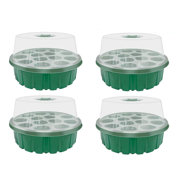 13-Holes Breathable Seedling Tray Seed Box for Gardening Set of 4