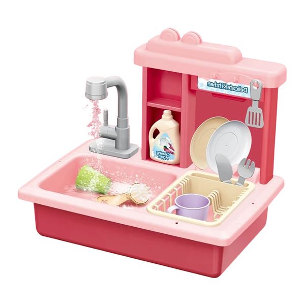 Modern Girls Pretend Play House Kitchen Toys Dishwasher