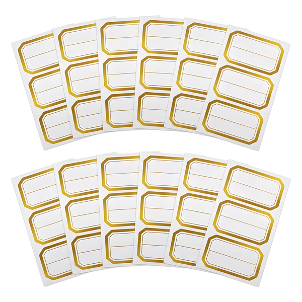 36-Pieces Blank Gold Border Self-Adhesive Multipurpose Labels