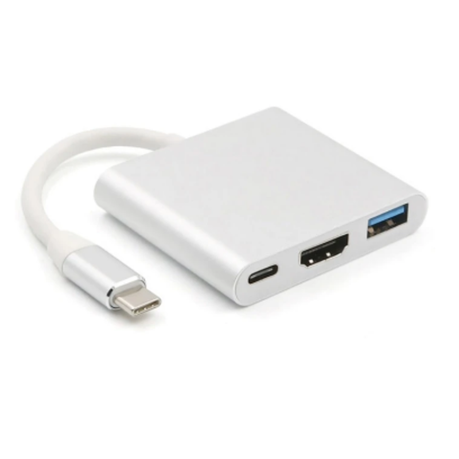 USB 3.1 Type C to USB 3.0 + HDMI + Type C 3 in 1 Charging Adapter