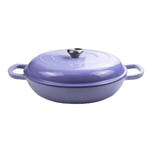SMTE - 30cm Enamel Coated Red Cast Iron Casserole F30 (Non-Stick)-Purple