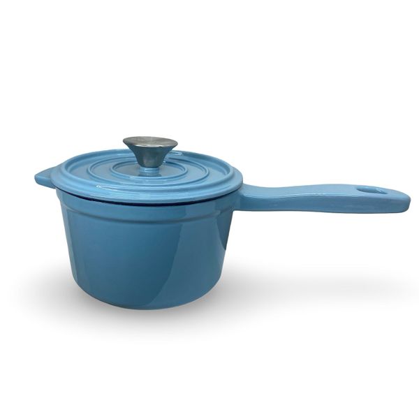 Moroccan Sky Blue Enamelled Cast Iron Pot